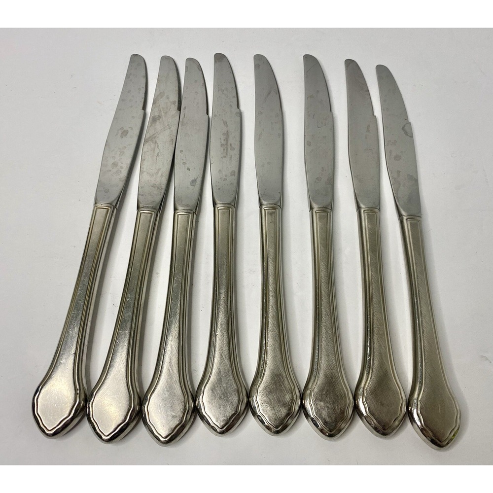 Dinner Knives Oneida SUMMER MIST AUTUMN GLOW Stainless Wm A Rogers Lot Of 8